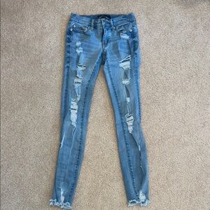 Distressed Blue Skinny Jeans